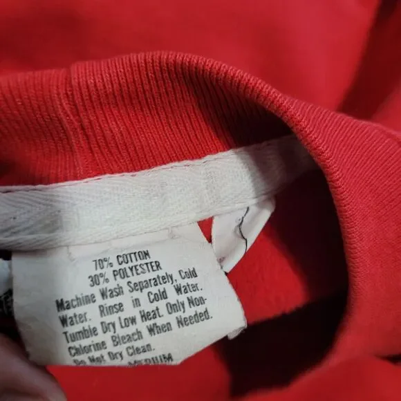 London Fog Medium sweatshirt sweater pullover red ribbed distressed vintage USA - Picture 11 of 13